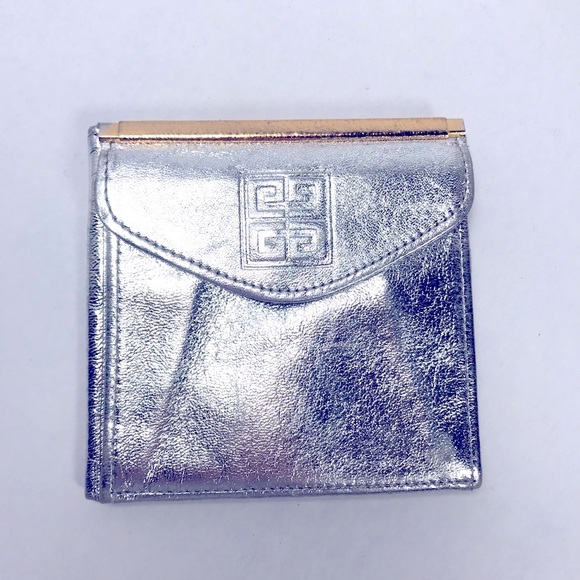 Vintage Givenchy Genuine Leather Wallet Silver Metallic Gold Colour Detailing - Picture 1 of 13